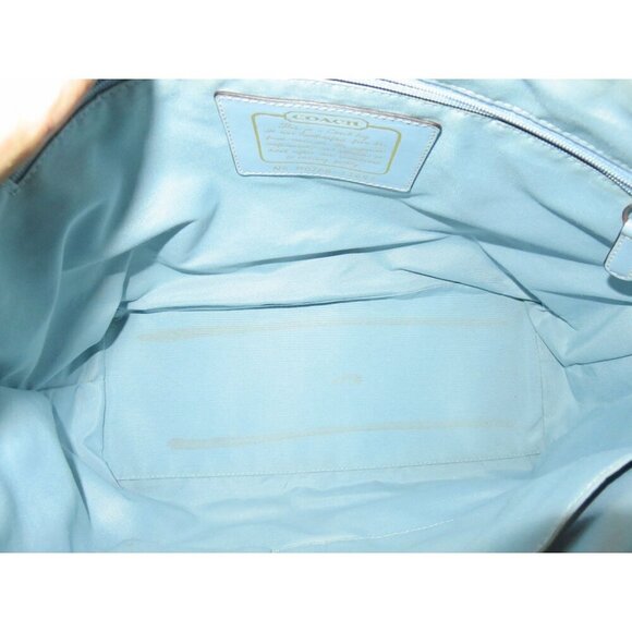 Coach 2007 Cursive Creed Limited Edition Signature Stripe Canvas & Leather Tote - Picture 6 of 13